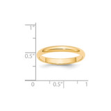 14k Yellow Gold 3mm Half-Round Wedding Band Size 10