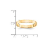 14k Yellow Gold 3mm Lightweight Flat Wedding Band Size 12