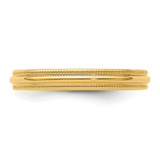 14k Yellow Gold 3mm Milgrain Half Round Comfort Fit Wedding Band Size 6.5