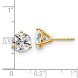 14k Yellow Gold 4 ctw Lab Grown Diamond VS/SI+ G+ Round 3 Prong Heavy Wt. Stud Earrings