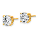 14k Yellow Gold 4 ctw Lab Grown Diamond VS/SI+ G+ Round 4 Prong Standard Wt Stud Earrings