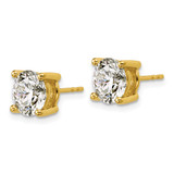 14k Yellow Gold 4 ctw Lab Grown Diamond VS+ F+ Round 4 Prong Heavy Wt. Stud Earrings