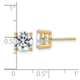 14k Yellow Gold 4 ctw Lab Grown Diamond VS+ F+ Round 4 Prong Heavy Wt. Stud Earrings