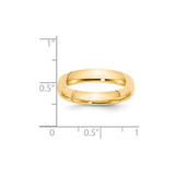 14k Yellow Gold 4mm Lightweight Comfort Fit Wedding Band Size 6