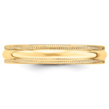 14k Yellow Gold 4mm Milgrain Half Round Wedding Band Size 7.5