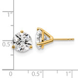 14k Yellow Gold 5 ctw Lab Grown Diamond VS+ F+ Round 3 Prong Heavy Wt. Stud Earrings