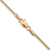 14K 16 inch 1.4mm Round Snake Lobster Clasp Chain
