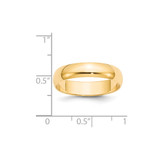 14k Yellow Gold 5mm Lightweight Half Round Wedding Band Size 7