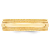 14k Yellow Gold 6mm Double Milgrain Comfort Fit Wedding Band Size 8.5