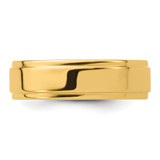 14k Yellow Gold 6mm Flat with Step Edge Wedding Band Size 8.5