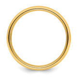 14k Yellow Gold 6mm Heavyweight Comfort Fit Brushed Satin with Polished Beveled Edge Wedding Band Size 10