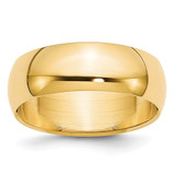 14k Yellow Gold 6mm Lightweight Half Round Wedding Band Size 12