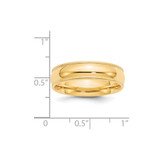 14k Yellow Gold 6mm Milgrain Half Round Comfort Fit Wedding Band Size 11