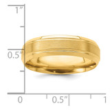 14k Yellow Gold 6mm Standard Weight Comfort Fit Brushed Satin/Polished Line Edge Wedding Band Size 10