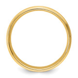 14k Yellow Gold 6mm Standard Weight Comfort Fit Brushed Satin/Polished Milgrain Grooved Edge Wedding Band Size 10 - YB-4852410C-3671