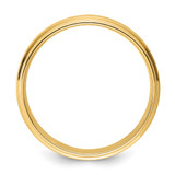 14k Yellow Gold 6mm Standard Weight Comfort Fit Brushed Satin/Polished Stepped Edge Wedding Band Size 7