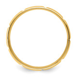 14k Yellow Gold 6mm Standard Weight Comfort Fit Brushed/Polished Beveled Edge with Vertical Lines Wedding Band Size 10