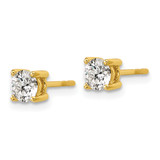 14k Yellow Gold 7/8 ctw Lab Grown Diamond VS/SI+ G+ Round 4 Prong Heavy Wt. Stud Earrings