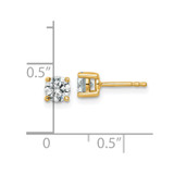 14k Yellow Gold 7/8 ctw Lab Grown Diamond VS/SI+ G+ Round 4 Prong Heavy Wt. Stud Earrings