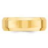 14k Yellow Gold 7mm Beveled Edge Comfort Fit Wedding Band Size 5.5