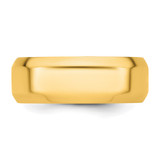 14k Yellow Gold 8mm Beveled Edge Comfort Fit Wedding Band Size 9