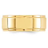 14k Yellow Gold 8mm Flat with Step Edge Wedding Band Size 9.5