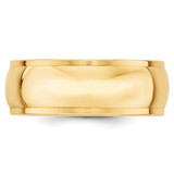 14k Yellow Gold 8mm Half Round with Edge Wedding Band Size 6.5