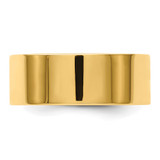 14k Yellow Gold 8mm Lightweight Flat Wedding Band Size 11