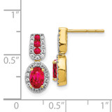 14k Yellow Gold Diamond and Ruby Earrings