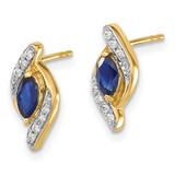 14k Yellow Gold Diamond and Sapphire Earrings - EM-3C5F99BC-2489