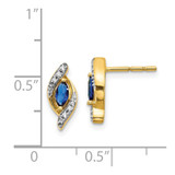 14k Yellow Gold Diamond and Sapphire Earrings - EM-3C5F99BC-2489