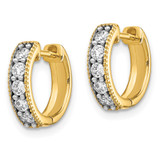 14k Yellow Gold Diamond Milgrain Hinged Hoop Earrings - EM-077B483F-5342