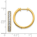 14k Yellow Gold Diamond Milgrain Hinged Hoop Earrings - EM-3AD18651-8684