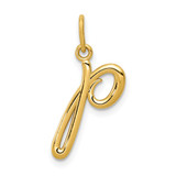 14k Yellow Gold Letter P  Initial Charm