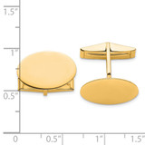 14K Yellow Gold Men's Oval Cuff Links