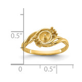14k Yellow Gold Polished .06ct. Diamond & Pearl Ring Mounting