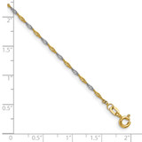 14k Yellow Gold with Rhodium 1.4mm Singapore Chain - PE-48A9E096-5501