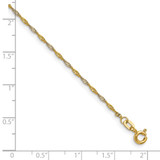 14k Yellow Gold with Rhodium 1.4mm Singapore Chain - PE-63675090-1501