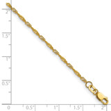 14k Yellow Gold with Rhodium 1.65mm Singapore Chain - PE-6FE4602A-8124