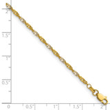 14k Yellow Gold with Rhodium 1.9mm Singapore Chain - PE-019FDA49-9401