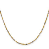 14k Yellow Gold with Rhodium 1.9mm Singapore Chain - PE-0AD985AD-6762