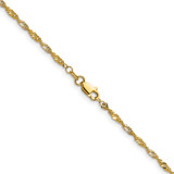 14k Yellow Gold with Rhodium 1.9mm Singapore Chain - PE-0AD985AD-6762
