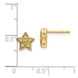 14k Yellow Gold Yellow Sapphire Star Post Earrings