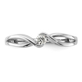 14kt White Gold Polished Diamond Ring