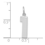 14kw  Medium Polished Number 1 Charm
