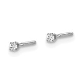 14kw .05ct. SI3 G-I Diamond Stud Thread on/off Post Earrings
