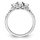 14kw 3-stone Oval Lab Grown VS/SI+ G+ Dia Complete Engagement Ring - RM-91009CCE-9853
