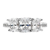 14kw 3-stone Oval Lab Grown VS/SI+ G+ Dia Complete Engagement Ring - RM-BEF82C27-7601