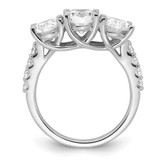 14kw 3-stone Oval Lab Grown VS/SI+ G+ Dia Semi-mount Engagement Ring