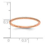 10K Rose Gold 1.2mm Twisted Wire Pattern Stackable Band Size 6.5